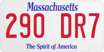 MA license plate 290DR7