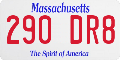MA license plate 290DR8