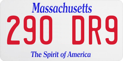 MA license plate 290DR9