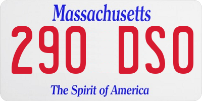 MA license plate 290DS0