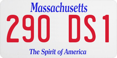 MA license plate 290DS1