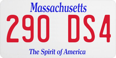 MA license plate 290DS4