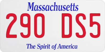 MA license plate 290DS5