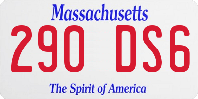 MA license plate 290DS6