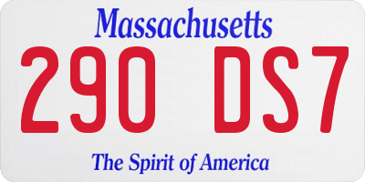 MA license plate 290DS7