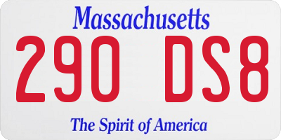 MA license plate 290DS8