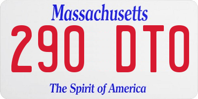 MA license plate 290DT0