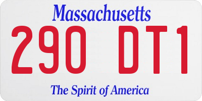 MA license plate 290DT1