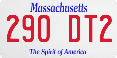 MA license plate 290DT2