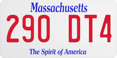 MA license plate 290DT4