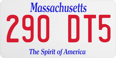 MA license plate 290DT5
