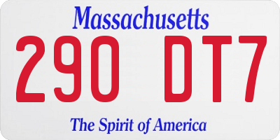 MA license plate 290DT7