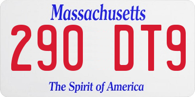 MA license plate 290DT9