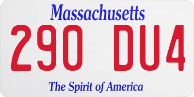 MA license plate 290DU4