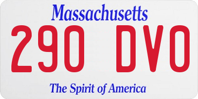 MA license plate 290DV0