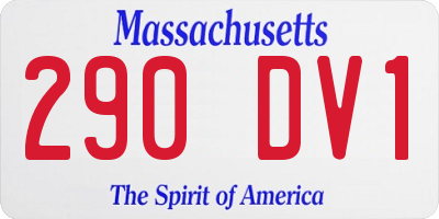 MA license plate 290DV1