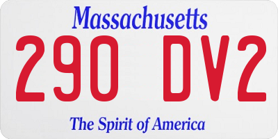MA license plate 290DV2