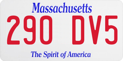 MA license plate 290DV5