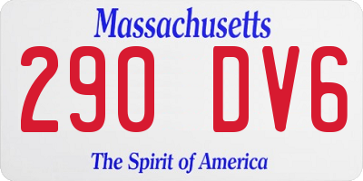 MA license plate 290DV6