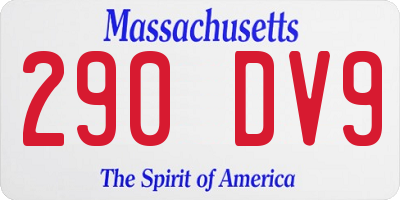 MA license plate 290DV9