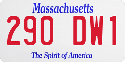 MA license plate 290DW1