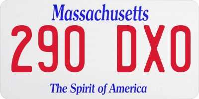 MA license plate 290DX0
