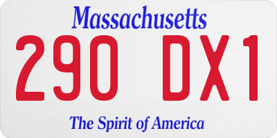MA license plate 290DX1