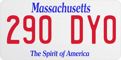 MA license plate 290DY0