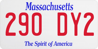 MA license plate 290DY2