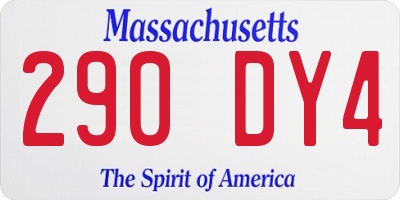 MA license plate 290DY4