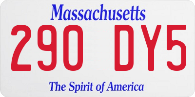 MA license plate 290DY5