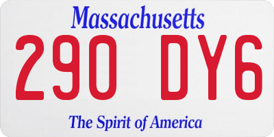 MA license plate 290DY6