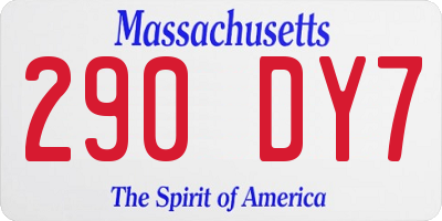 MA license plate 290DY7