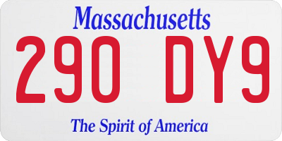 MA license plate 290DY9