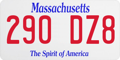 MA license plate 290DZ8