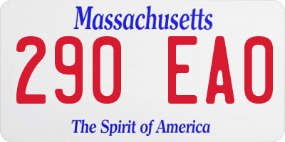 MA license plate 290EA0
