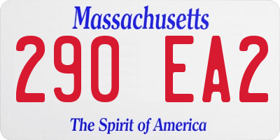 MA license plate 290EA2