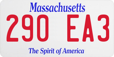 MA license plate 290EA3