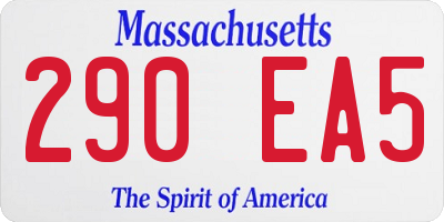 MA license plate 290EA5