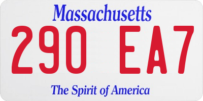 MA license plate 290EA7