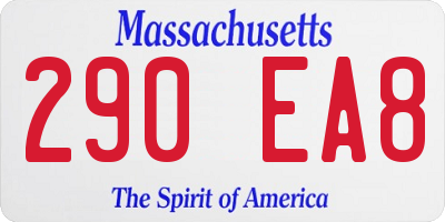 MA license plate 290EA8