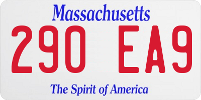 MA license plate 290EA9