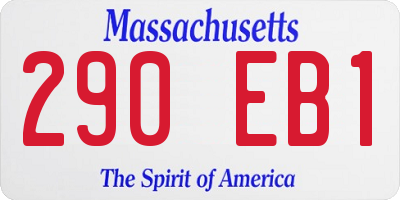 MA license plate 290EB1