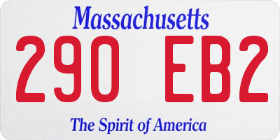 MA license plate 290EB2