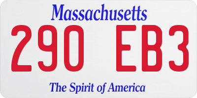 MA license plate 290EB3