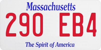 MA license plate 290EB4