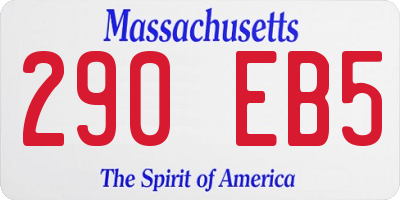 MA license plate 290EB5