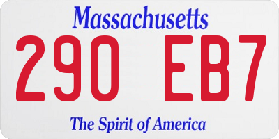 MA license plate 290EB7