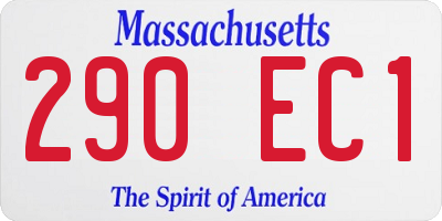 MA license plate 290EC1