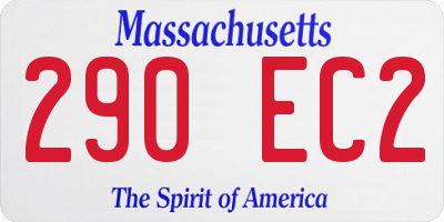 MA license plate 290EC2